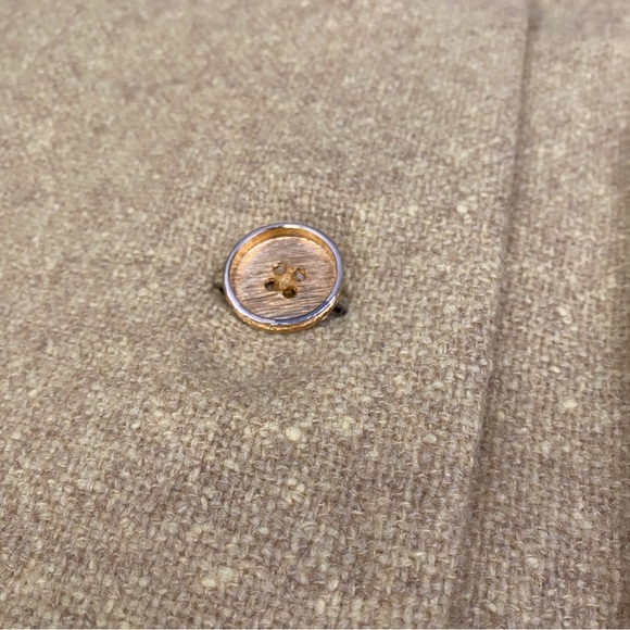 Vintage I.MAGININ peacoat long winter coat chartreuse yellow tweed - Picture 9 of 14